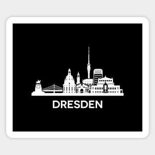 Dresden City Skyline, extended version, white Sticker